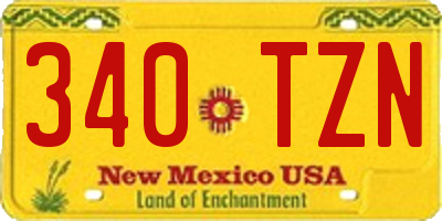 NM license plate 340TZN