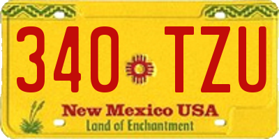 NM license plate 340TZU