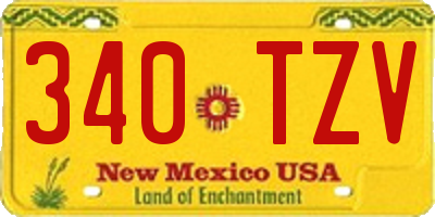 NM license plate 340TZV