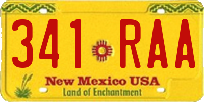 NM license plate 341RAA