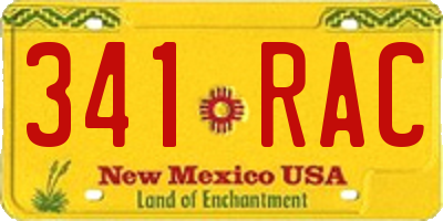 NM license plate 341RAC