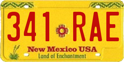 NM license plate 341RAE