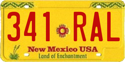 NM license plate 341RAL