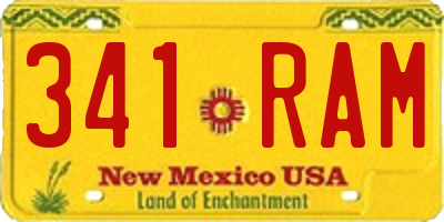 NM license plate 341RAM