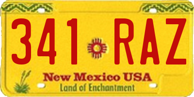 NM license plate 341RAZ