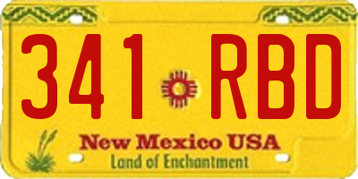 NM license plate 341RBD