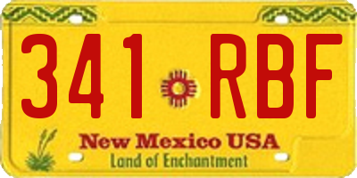 NM license plate 341RBF