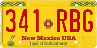 NM license plate 341RBG