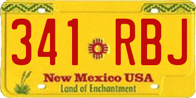 NM license plate 341RBJ