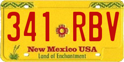 NM license plate 341RBV
