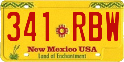 NM license plate 341RBW