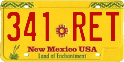 NM license plate 341RET