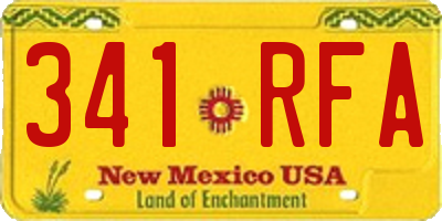 NM license plate 341RFA