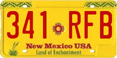 NM license plate 341RFB