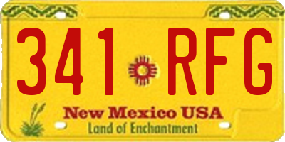 NM license plate 341RFG