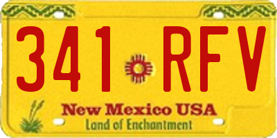 NM license plate 341RFV