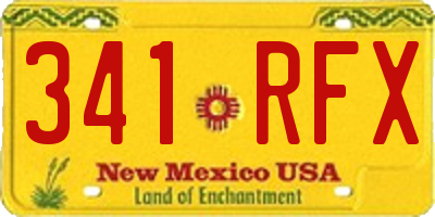 NM license plate 341RFX