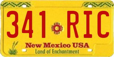 NM license plate 341RIC