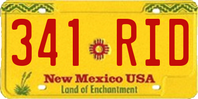 NM license plate 341RID