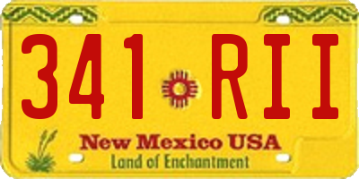 NM license plate 341RII