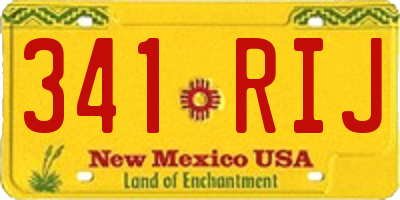 NM license plate 341RIJ