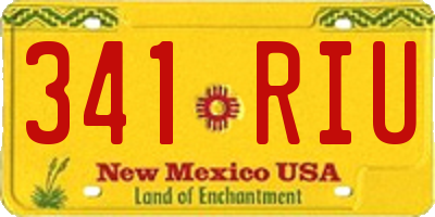 NM license plate 341RIU