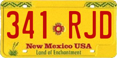 NM license plate 341RJD