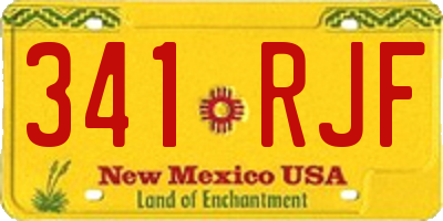 NM license plate 341RJF