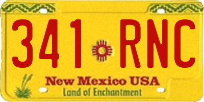 NM license plate 341RNC