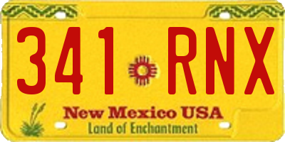 NM license plate 341RNX