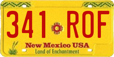 NM license plate 341ROF