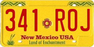 NM license plate 341ROJ