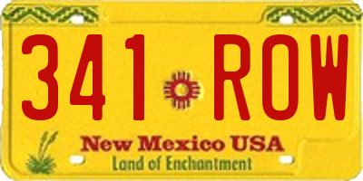 NM license plate 341ROW