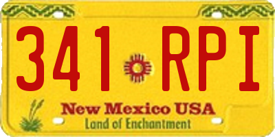 NM license plate 341RPI