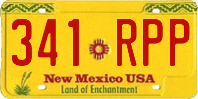 NM license plate 341RPP