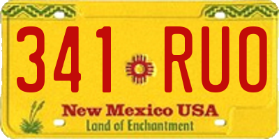 NM license plate 341RUO