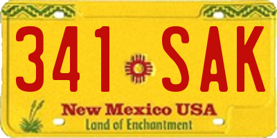 NM license plate 341SAK