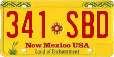 NM license plate 341SBD
