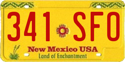 NM license plate 341SFO