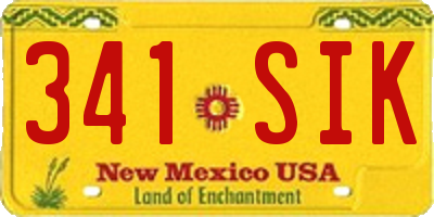 NM license plate 341SIK