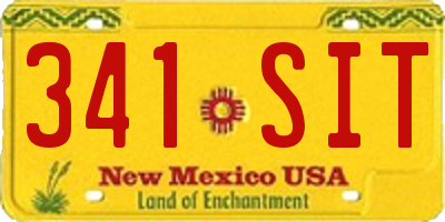 NM license plate 341SIT