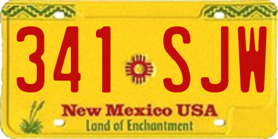 NM license plate 341SJW