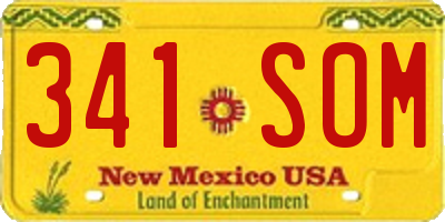 NM license plate 341SOM
