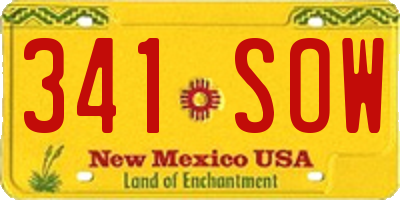 NM license plate 341SOW