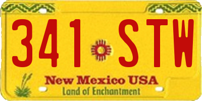 NM license plate 341STW