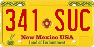 NM license plate 341SUC