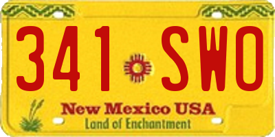 NM license plate 341SWO