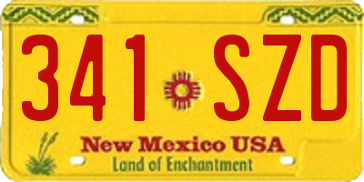 NM license plate 341SZD