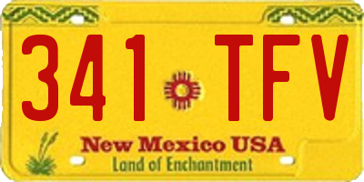 NM license plate 341TFV