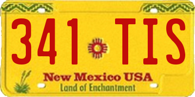 NM license plate 341TIS